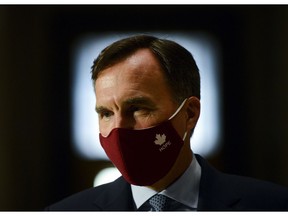 Minister of Finance Bill Morneau takes part in a media lock-up for the federal government's Economic and Fiscal Snapshot 2020 in Ottawa on Wednesday, July 8, 2020.