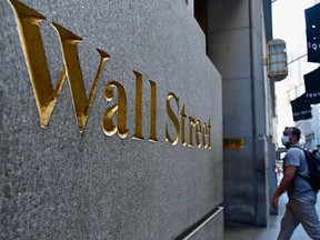 A view of the New York Stock Exchange (NYSE) is seen at Wall Street.