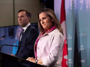 Bill Morneau and Chrystia Freeland. Morneau failed to take decisive action on any of Bay Street’s three priorities — taxes, deficits and regulation.