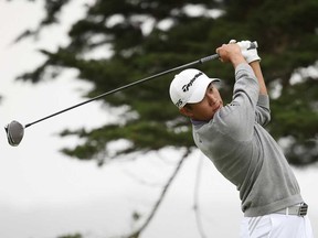 Collin Morikawa plays his shot in the final round of the 2020 PGA Championship at TPC Harding Park on Aug. 09, 2020 in San Francisco, California.