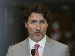 Prime Minister Justin Trudeau at a news conference in Ottawa on Tuesday, Aug. 18, 2020.
