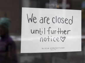 A closed shop in Ottawa in March 2020.