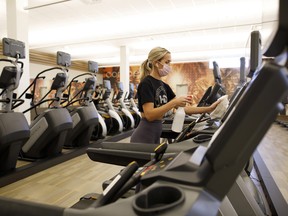 A reopened gym in Toronto. Canadians are feeling more pessimistic on the outlook for the economy.