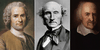 Left to right: Jean-Jacques Rousseau was a key Enlightenment thinker; John Stuart Mill is an icon of classical liberalism; Thomas Hobbes helped shape modern political thought.