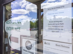 Businesses are hurting: Anna Mae's Bakery and Restaurant in Millbank is closed due to a positive  COVID-19 test northeast of Stratford, Ont.