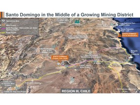 FIGURE 1: The Region III District in Chile has enormous potential for copper and iron ore mine development. Capstone's Santo Domingo is located in the middle of this growing mining district.