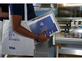 Visa's Back to Business kits include new "tap to pay preferred" point-of-sale materials, branding, educational resources and special offers.
