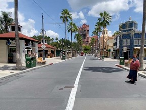 An almost empty street at Disney World Park is seen, after restrictions put in place to limit the spread of the coronavirus were lifted, in Orlando, Florida, in June.