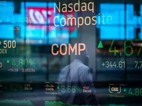 The Nasdaq Composite dropped 61.86 points, or 0.54 per cent, to 11,396.24 at the opening bell.