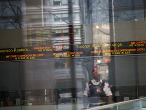 The S&P/TSX Composite Index shed 217.2 points to 15,981.77 points Monday, following European and American markets lower over a combination of pandemic, stimulus and U.S. election fears.