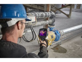 The FLIR E96 camera with on-camera routing capability, combined with FLIR Thermal Studio Pro software is used to identify mechanical issues on a factory floor.