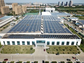 Eaton's Vehicle Group site in Jining, China, installed a solar roof to generate electricity for the facility.