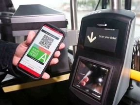 Access-IS VAL100 ticket validator alongside Masabi's My Fare solution