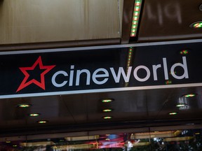 A general view of the Cineworld cinema in Leicester Square on Oct. 5, 2020 in London, England.