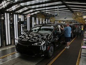 he 2019 Chrysler Pacifica being built at FCA Windsor Assembly on October 5, 2018 in Windsor, Ont.
