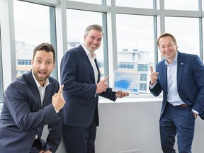 H2O Innovation Inc. executives, From left to right: Guillaume Clairet, COO, Frédéric Dugré, President and CEO, Marc Blanchet, CFO.