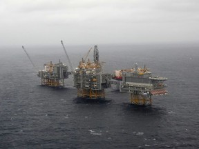 Oil platforms in the North Sea.