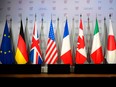Flags of the G7 nations at a summit in 2015.