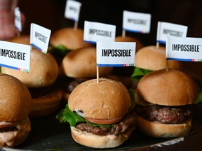 Impossible Foods' burgers will be introduced in nearly 600 Sobeys Inc. stores in Canada and on the retailer's online grocery home delivery service starting this week.