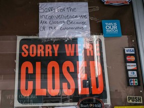 A closed deli in the Brooklyn borough of New York City. The U.S. economy has a long way to go to get back to anything that can be remotely called a pre-COVID-19 norm, writes David Rosenberg.
