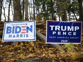 Campaign signs in support of Joe Biden, 2020 Democratic presidential nominee, and U.S. President Donald Trump in Pittsburgh, Pennsylvania. Who the U.S. president is affects almost everyone on the planet.