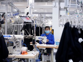 A worker at a factory in China, in November 2020.