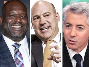 Not only have well-known financial personalities like Bill Ackman, right, of the hedge fund Pershing Square Capital Management and Gary Cohn, centre, the former Goldman Sachs president and economic adviser to U.S. President Donald Trump, got involved in SPACs so have celebrities such as basketball great Shaquille O’Neal, left.