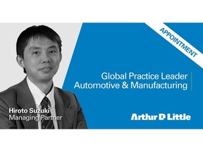 Arthur D. Little appoints Hiroto Suzuki as new Global Practice Leader for Automotive & Manufacturing
