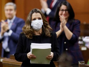 Canada's Finance Minister Chrystia Freeland delivers her first fiscal update in the House of Commons on Nov. 30, 2020.