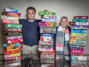 John Lee and Laurie Bradford, owners of Funny Bones Games Lounge + Café in Toronto.