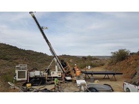 Figure 1. Drill rig turning at start of Kay Mine Phase 2 expansion program (Jan 6, 2021)