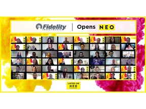 Fidelity Investments Canada ULC ("Fidelity") participates in a digital market open to celebrate their launch of two portfolio allocator ETFs today on the NEO Exchange. The two new funds are now trading on NEO under the symbols NEO:FBAL and NEO:FGRO.