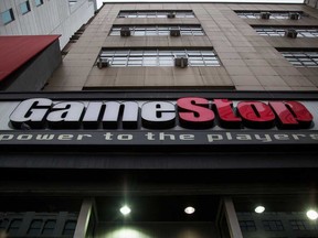 A GameStop Corp store in New York. The stock has more than quadrupled this month.