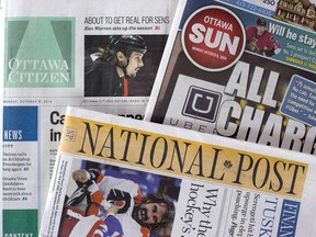 Postmedia, which publishes a chain of newspapers across Canada including the National Post, posted a 26.3 per cent decline in total operating expenses.