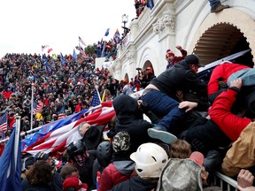 A pro-Trump mob storms into the U.S. Capitol on Jan. 6, 2021.
