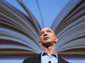 Jeff Bezos, founder and chief executive of Amazon, during a news conference unveiling the Kindle 2 in 2009.