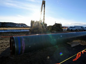 Expansion work on the Trans Mountain oil pipeline in Alberta.