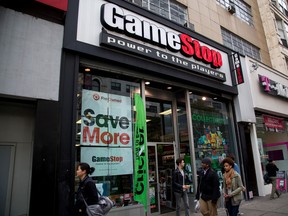 Shares of U.S. video game retailer GameStop, after rising about 250 per cent already this year, more than doubled on Monday before paring back.