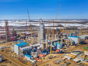 Inter Pipeline's Heartland Petrochemical Complex. The company owns more than 7,000 km (4,300 miles) of oil pipelines, 5 million barrels of oil storage in western Canada and natural gas liquids processing plants.