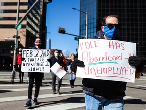 Unemployed people protest the lack of financial relief from the state in Denver, Colorado. David Rosenberg says the so-called “jobless recovery” we saw after the Great Financial Crisis might end up proving to have been an absolute bonanza in retrospect.