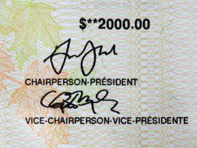 A portion of a CERB cheque from April 2020.