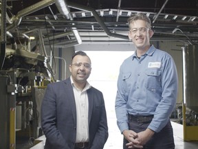 Ajay Kochhar, co-founder and chief executive of Li-Cycle, left, with co-founder Tim Johnston.