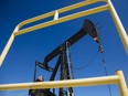 A pump jack operates near Stratford, Texas.