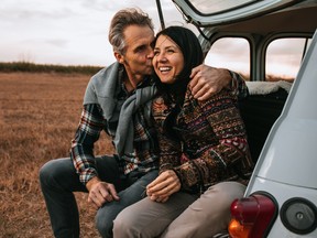 Mature couple spending autumn day outdoors