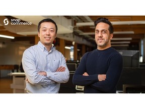 Snapcommerce, Message-Driven Mobile Commerce Platform, Raises $85M USD in Funding Led by Inovia Capital and Lion Capital. Pictured: Snapcommerce co-founders Henry Shi (L) and Hussein Fazal (R).