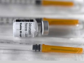 A vial of the Pfizer-BioNTech COVID-19 vaccine. Canadians should be asking their government: what studies support your decision to delay second doses for four months unlike any other country in the world?, writes Diane Francis.