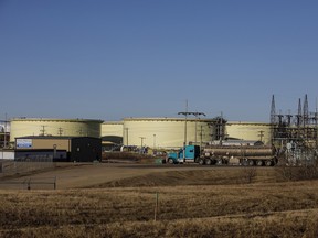 Oil storage tanks in Alberta.