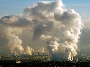 Emissions from Refinery Row create an artistic palette in the skies above east Edmonton.