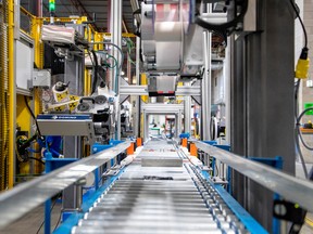 An automated packing line at Promation, a robotics engineering and automation manufacturing firm in Oakville, Ont.