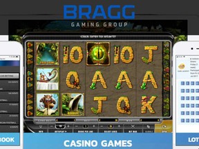 A screenshot from Bragg Gaming Group's website featuring an online casino game.